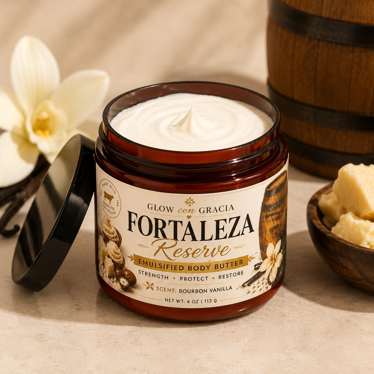 Fortaleza Reserve
Grass-Fed Beef Tallow Emulsified Body Butter
