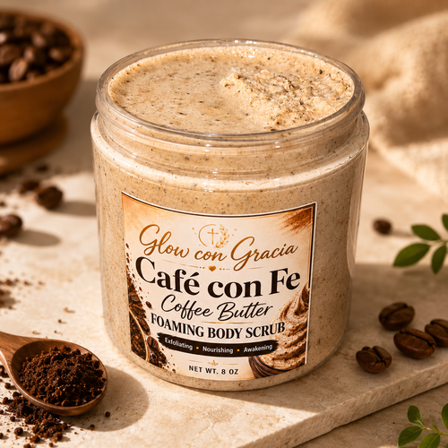 Café con Fe | Foaming Coffee Butter Body Scrub | Renewing Exfoliation